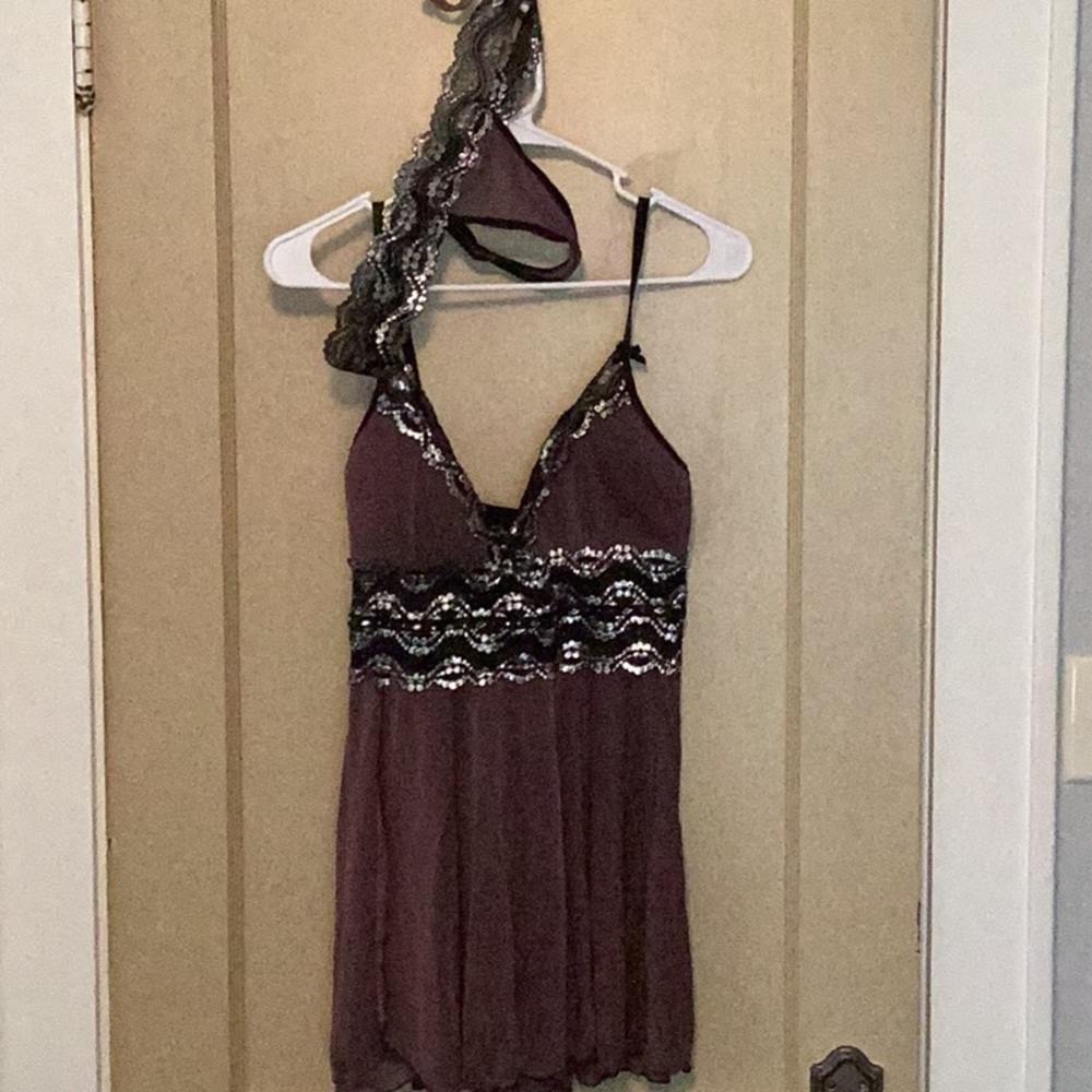 Baby doll nightie with matching thong